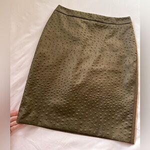 MaxMara Olive Pencil Skirt in Ostrich texture